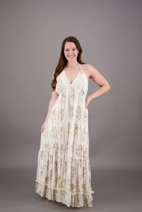 Azure Palm Tree Bohemian Maxi Dress 24910