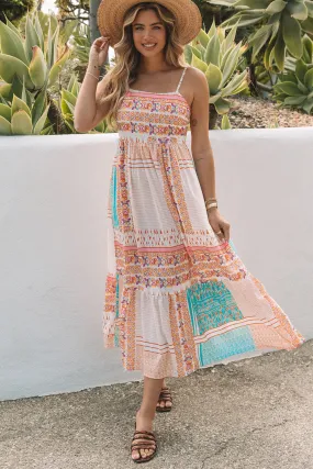 Boho Print Square Neck Sundress