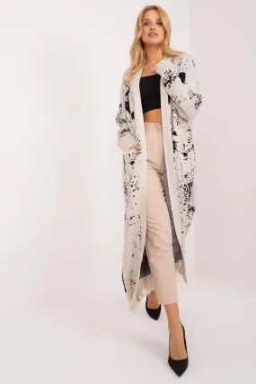 Chic and Cozy Ankle-Length Printed Cardigan with Handy Pockets