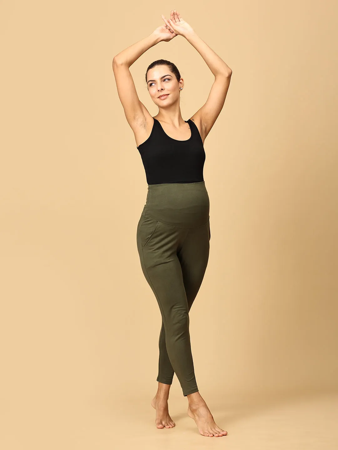 Comfy Maternity Leggings Olive