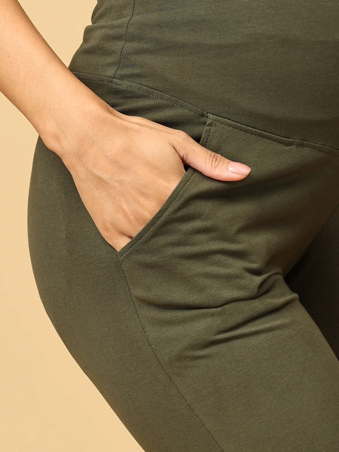 Comfy Maternity Leggings Olive