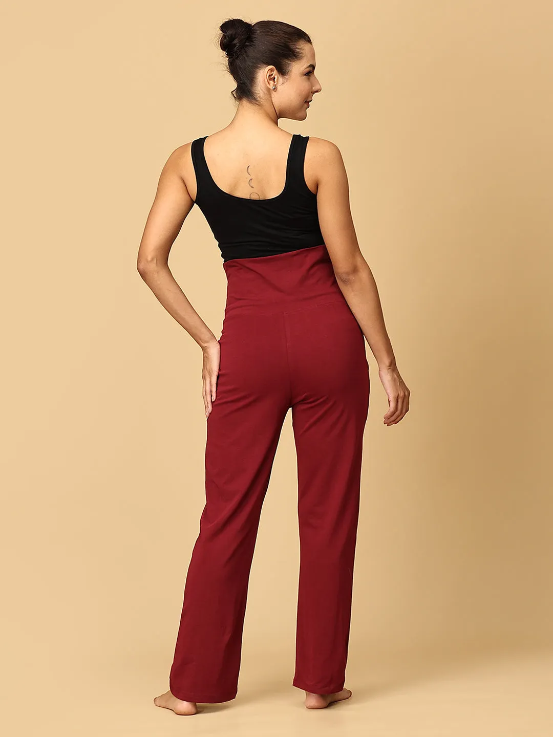 Comfy Maternity Trackpants - Maroon