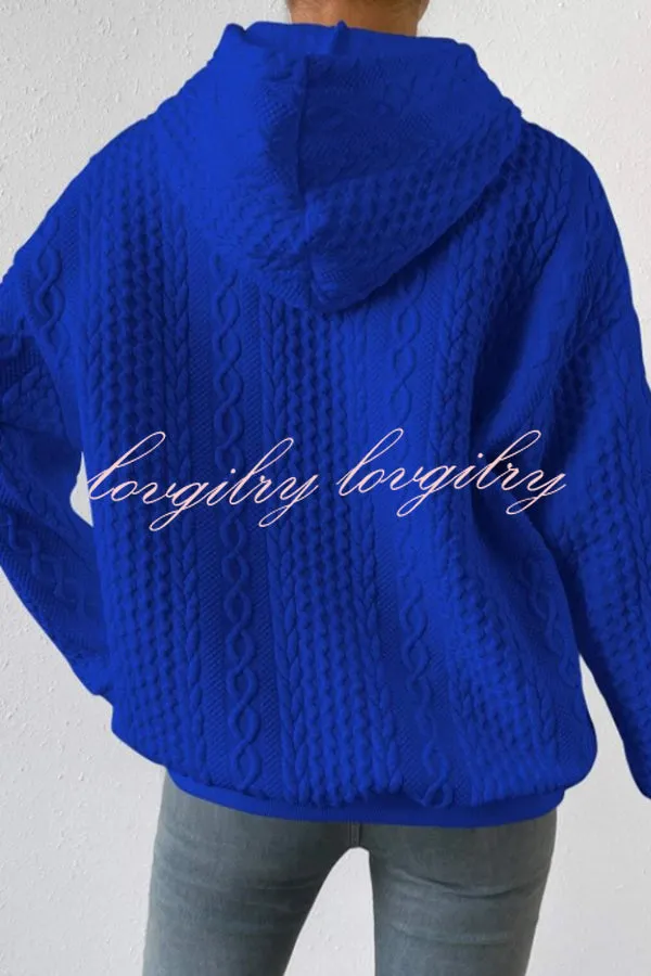 Cozy Texture Pattern Long Sleeve Hoodie