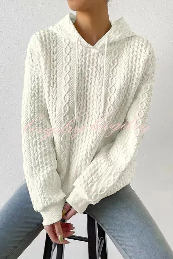 Cozy Texture Pattern Long Sleeve Hoodie