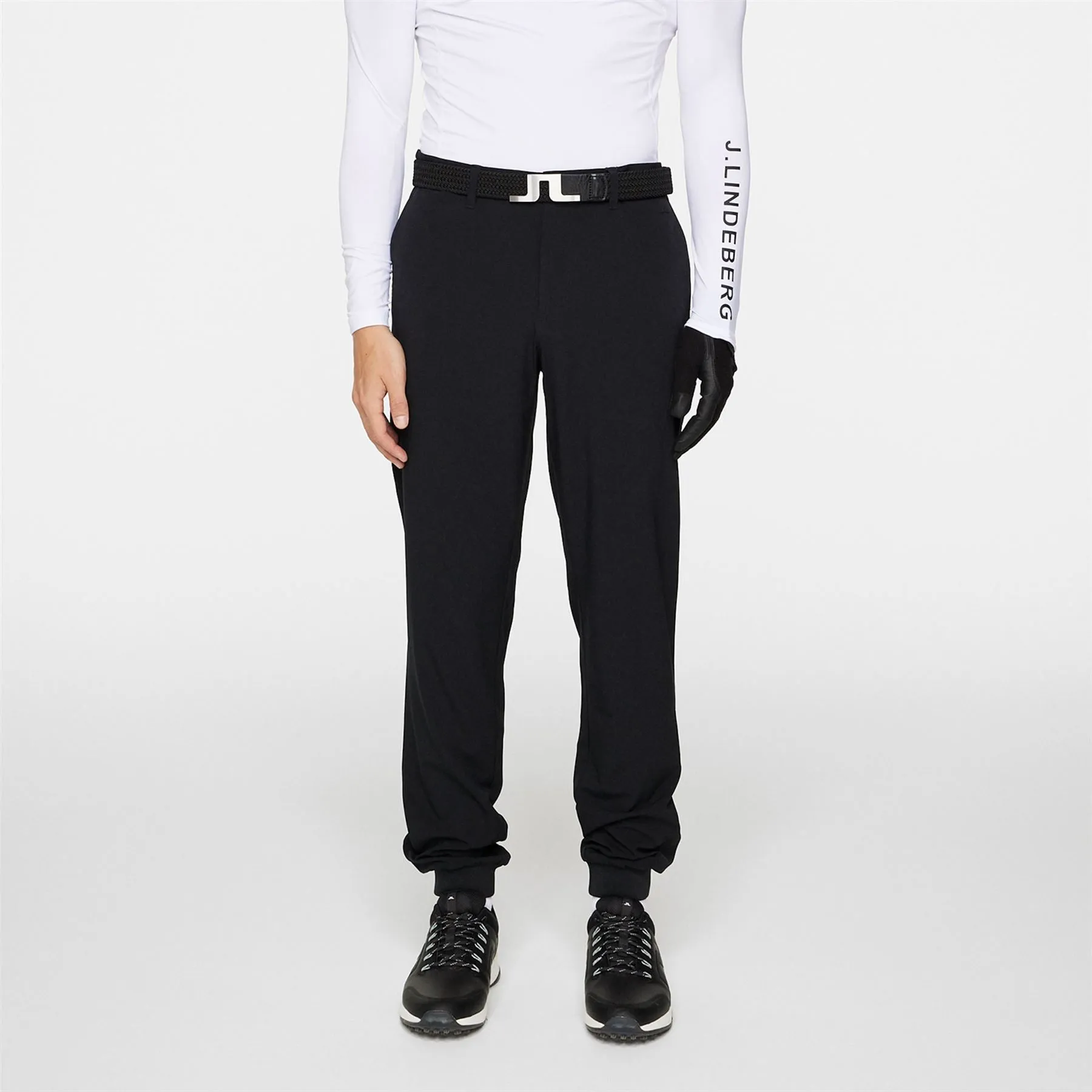 Cuff Double Weave Stretch Jogger Pants Black - AW24