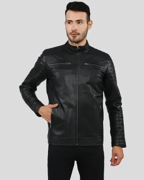 Elon Black Motorcycle Leather Jacket