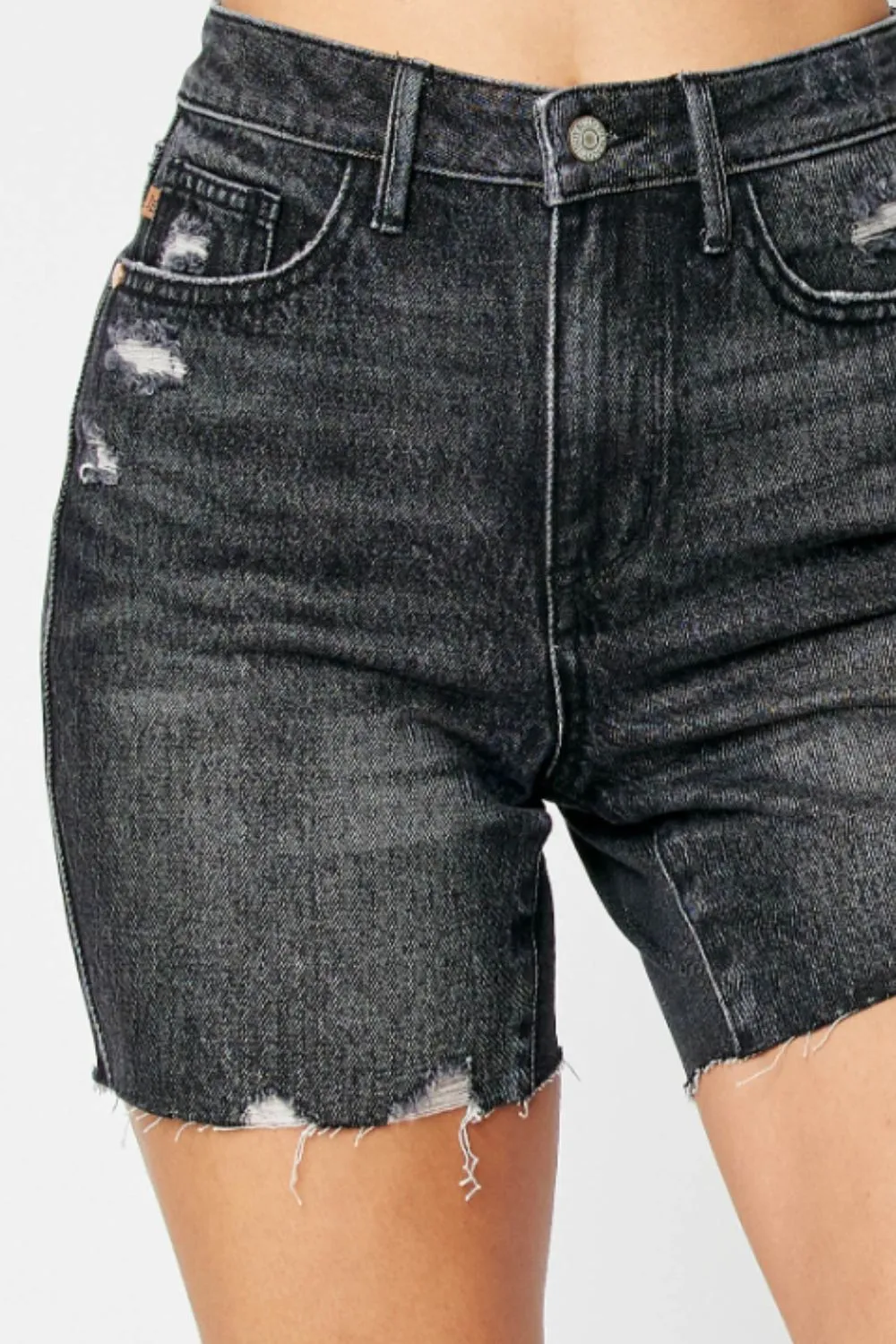 Full Size High Waist Tummy Control Denim Shorts