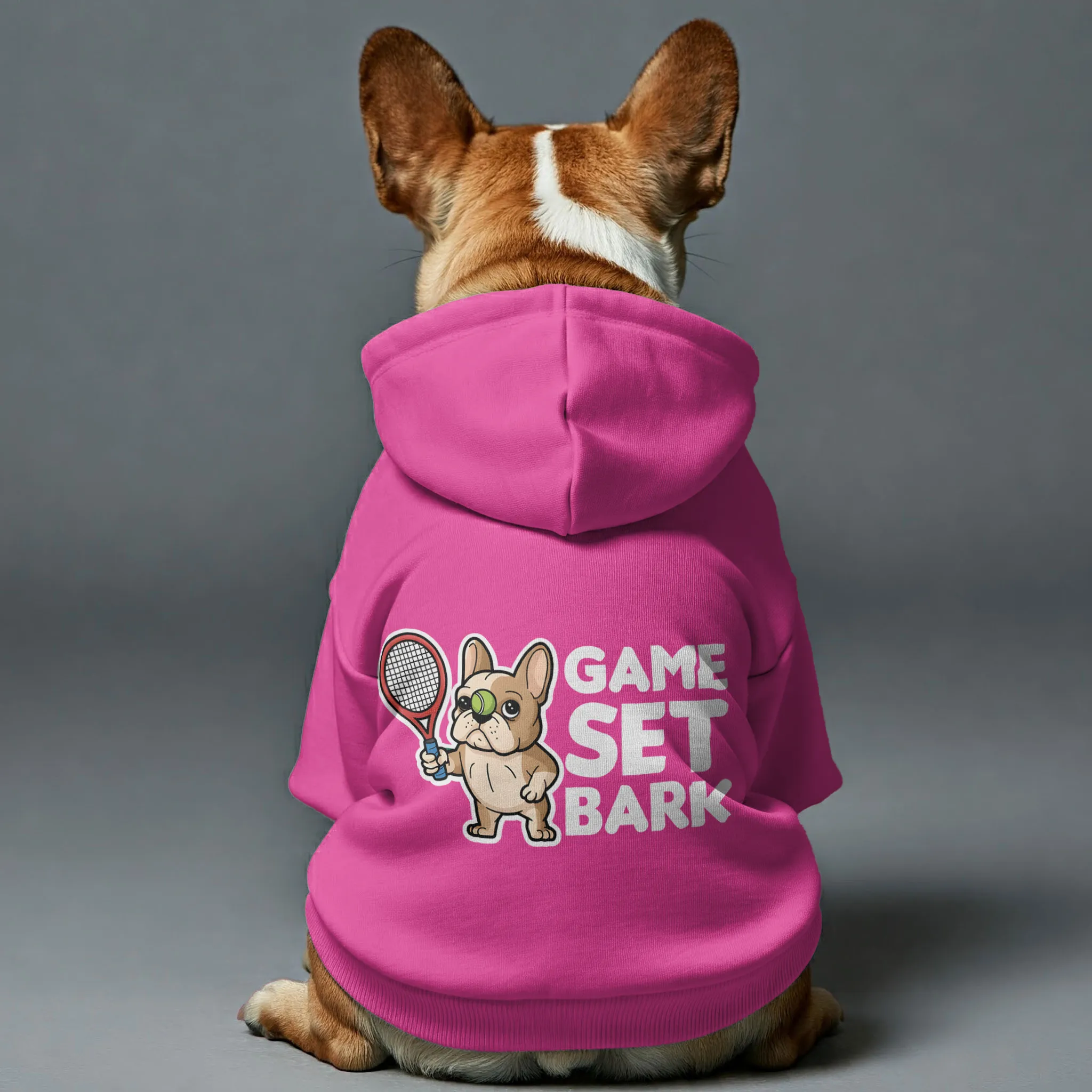 Game, Set, Bark - Personalized French Bulldog Hoodies with Funny Quotes – Stylish, Cozy, and Premium 100% Cotton