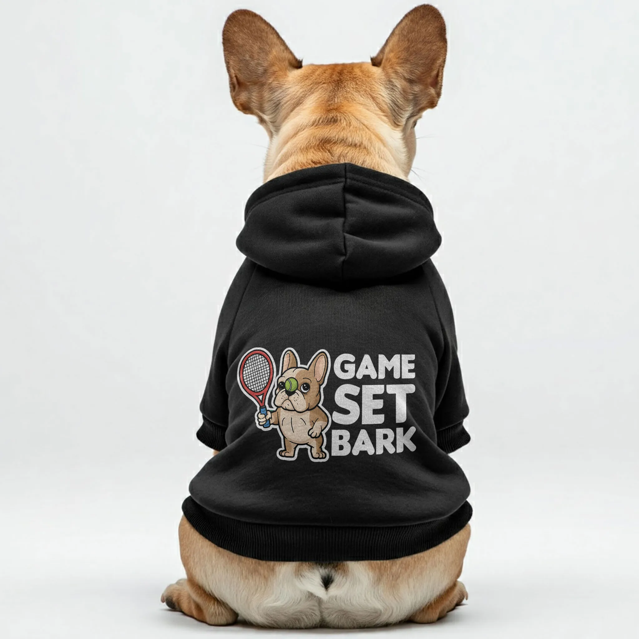 Game, Set, Bark - Personalized French Bulldog Hoodies with Funny Quotes – Stylish, Cozy, and Premium 100% Cotton