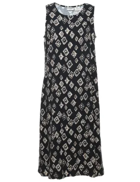 Geometric Print Shift Dress - M