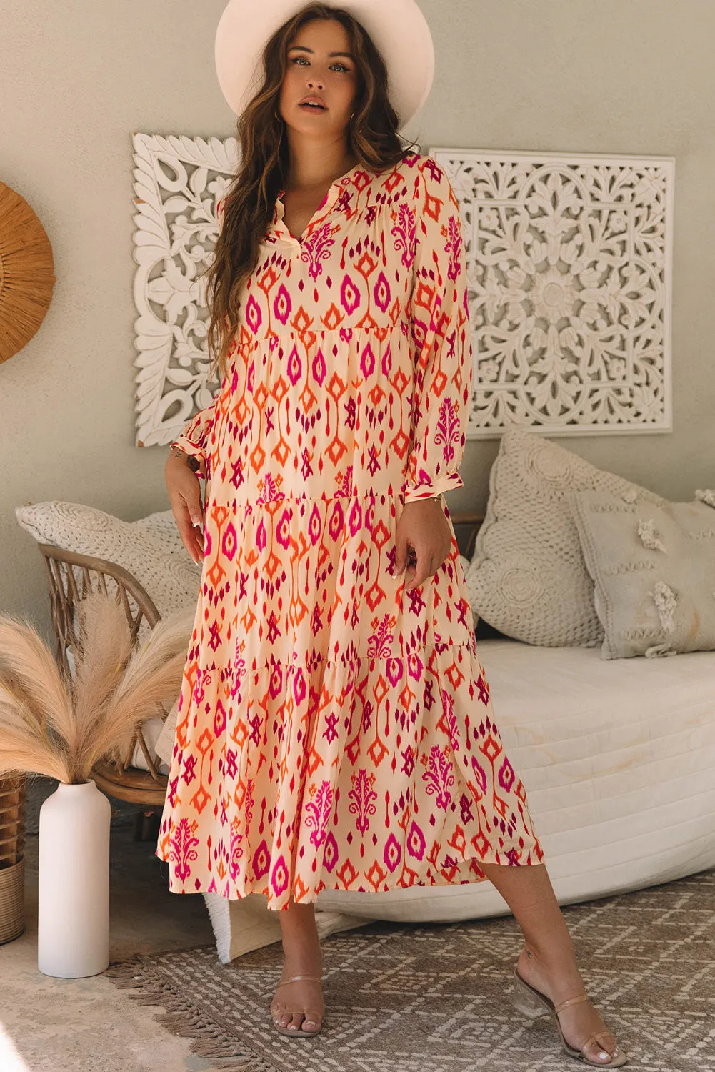 Geometric Printed Maxi Dress