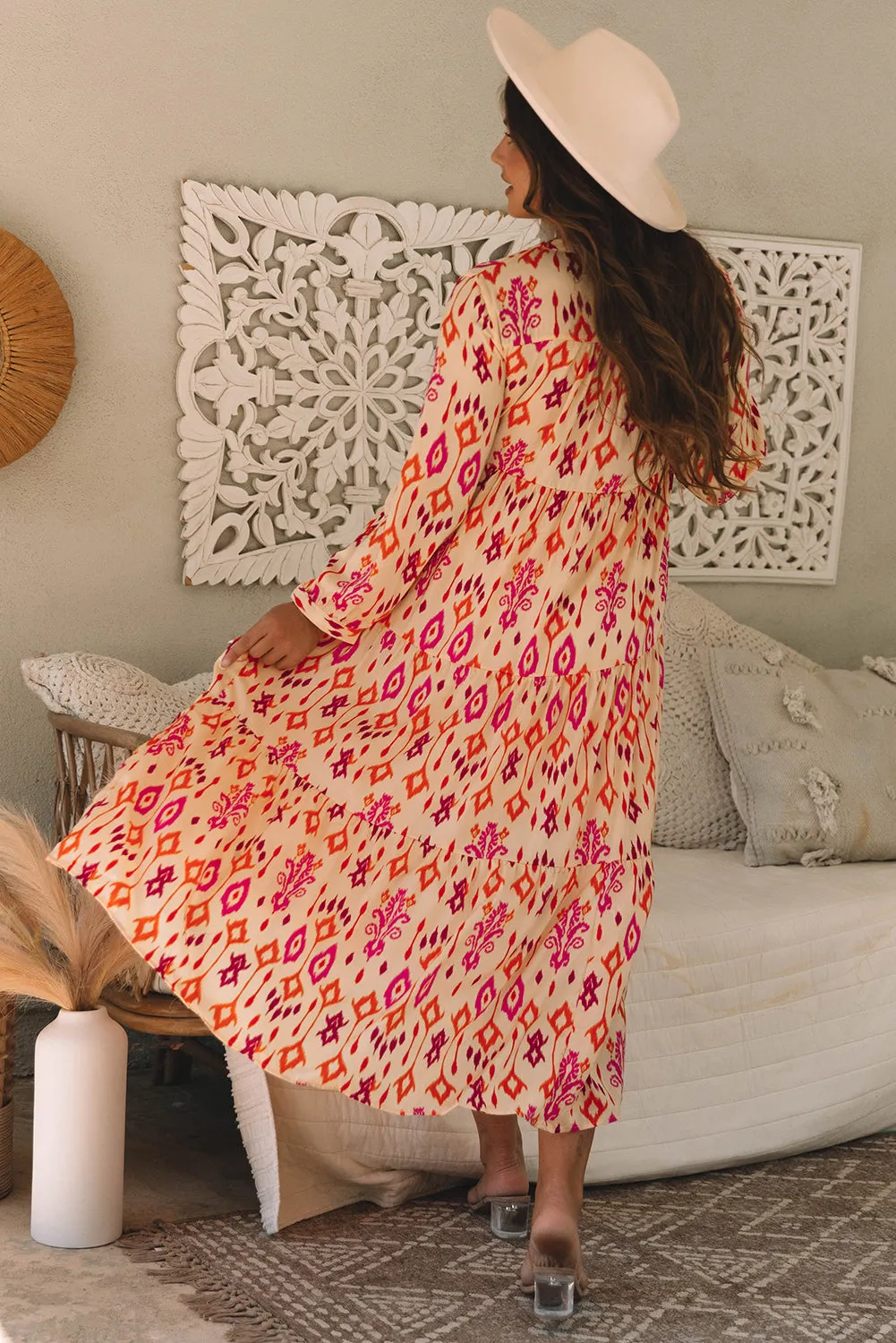 Geometric Printed Maxi Dress