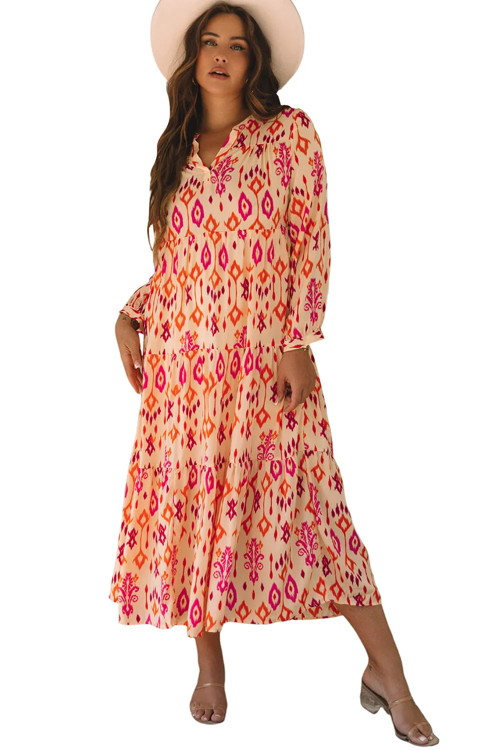 Geometric Printed Maxi Dress