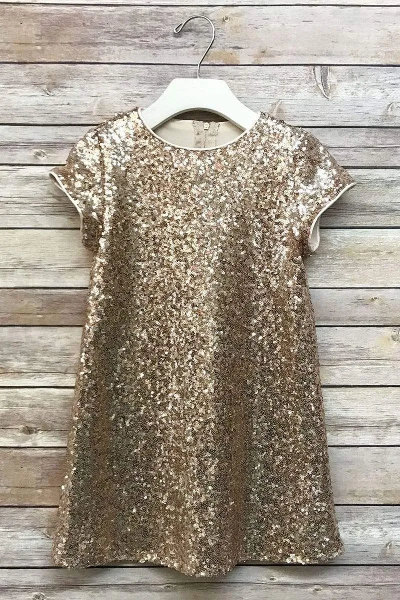 Glamorous Sequin Shift Dress Gold