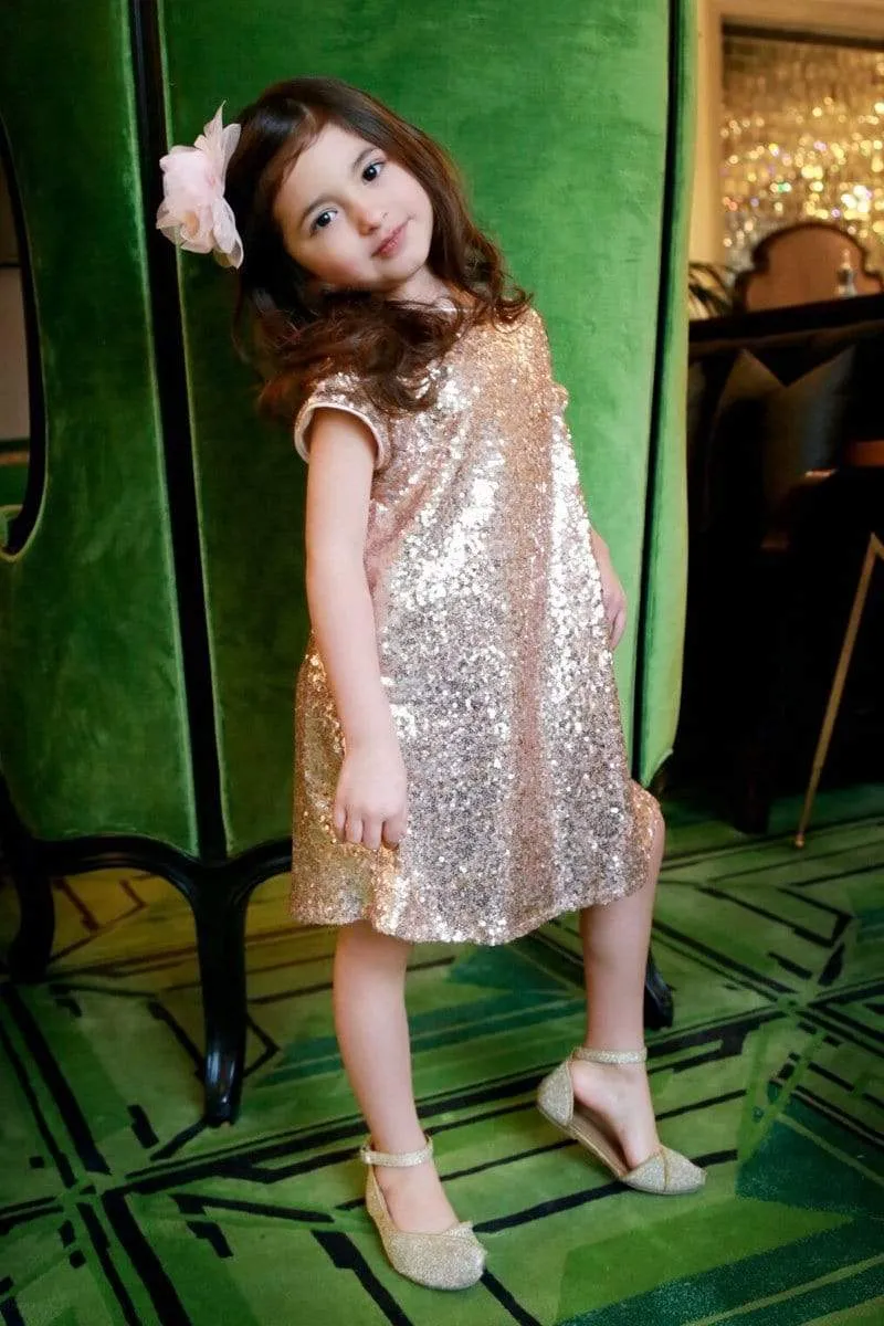 Glamorous Sequin Shift Dress Gold