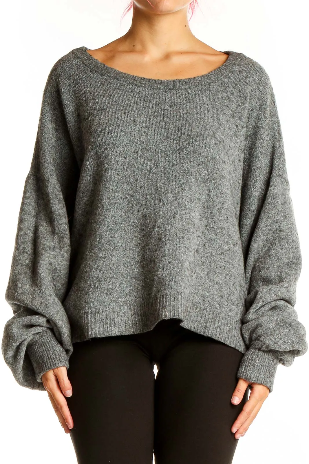 Gray Oversized Alpaca Blend Sweater