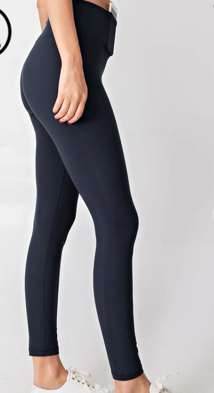 #H210 Banding Together Leggings (Navy) - 6140