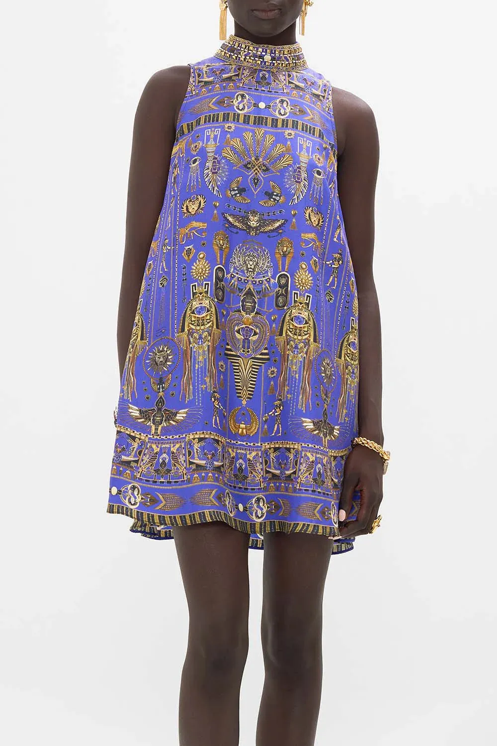 High Collar Shift Dress - My Fair Pharaoh