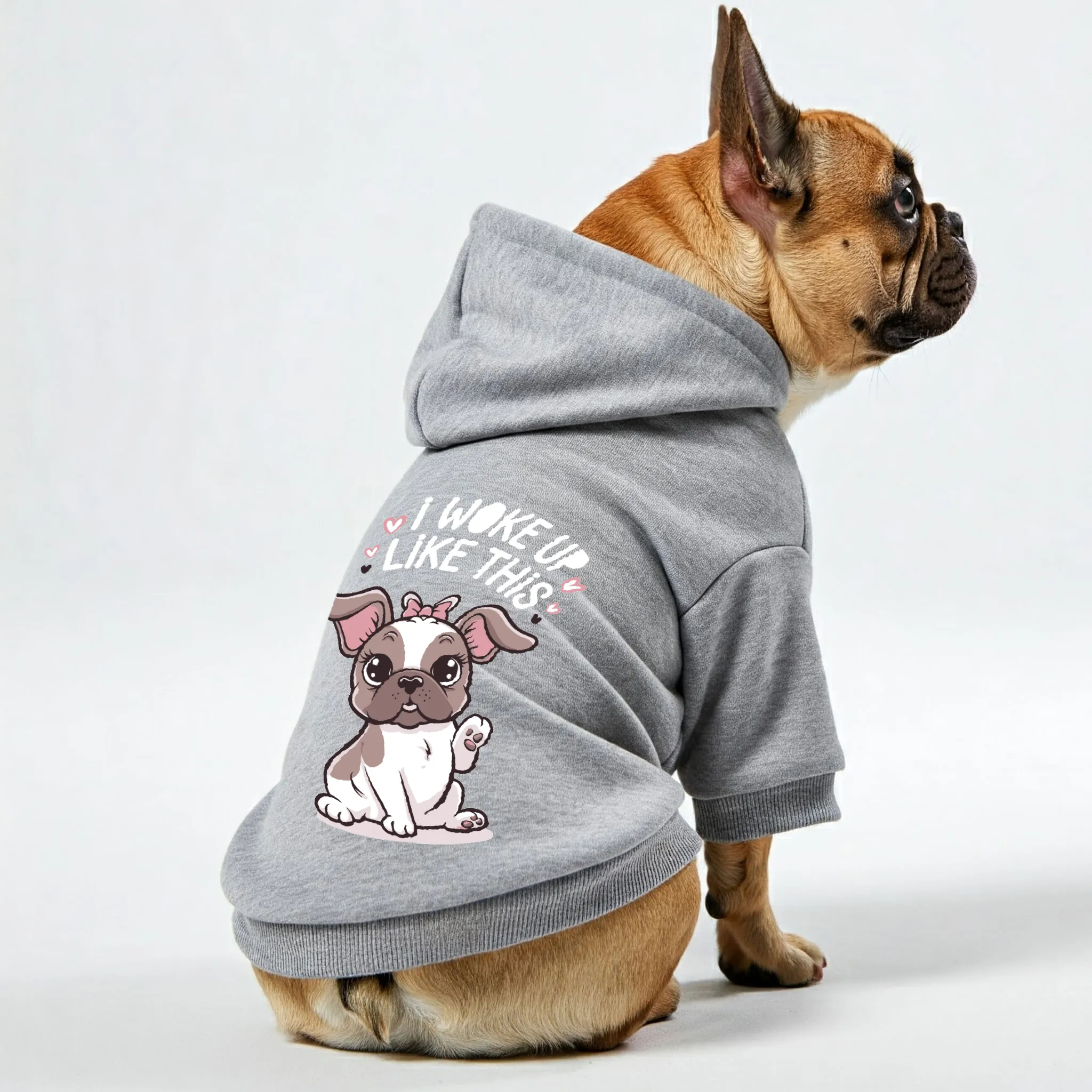 I woke up like this - Personalized French Bulldog Hoodies with Funny Quotes – Stylish, Cozy, and Premium 100% Cotton