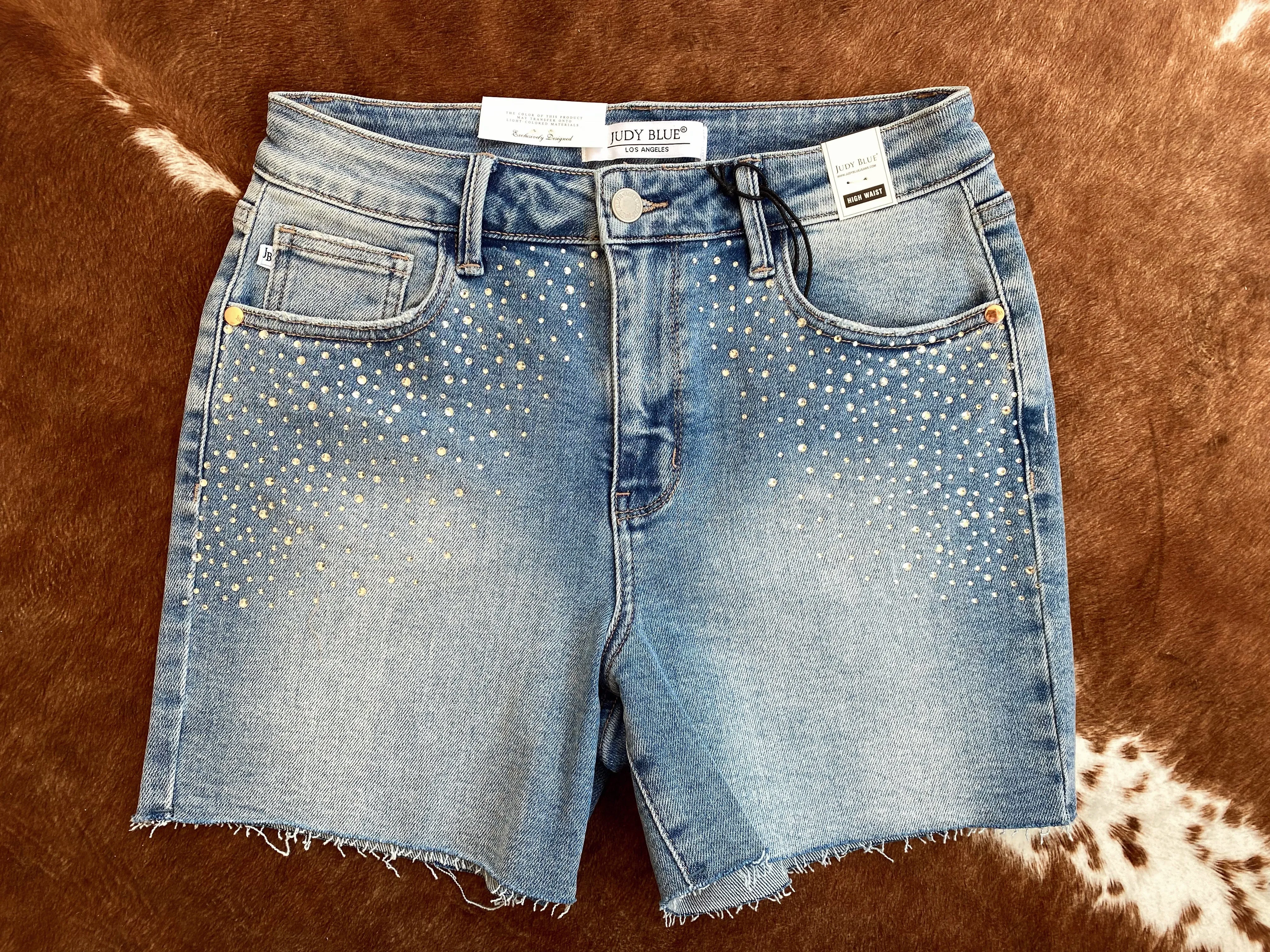 Judy Blue High Waist Rhinestone Denim Shorts