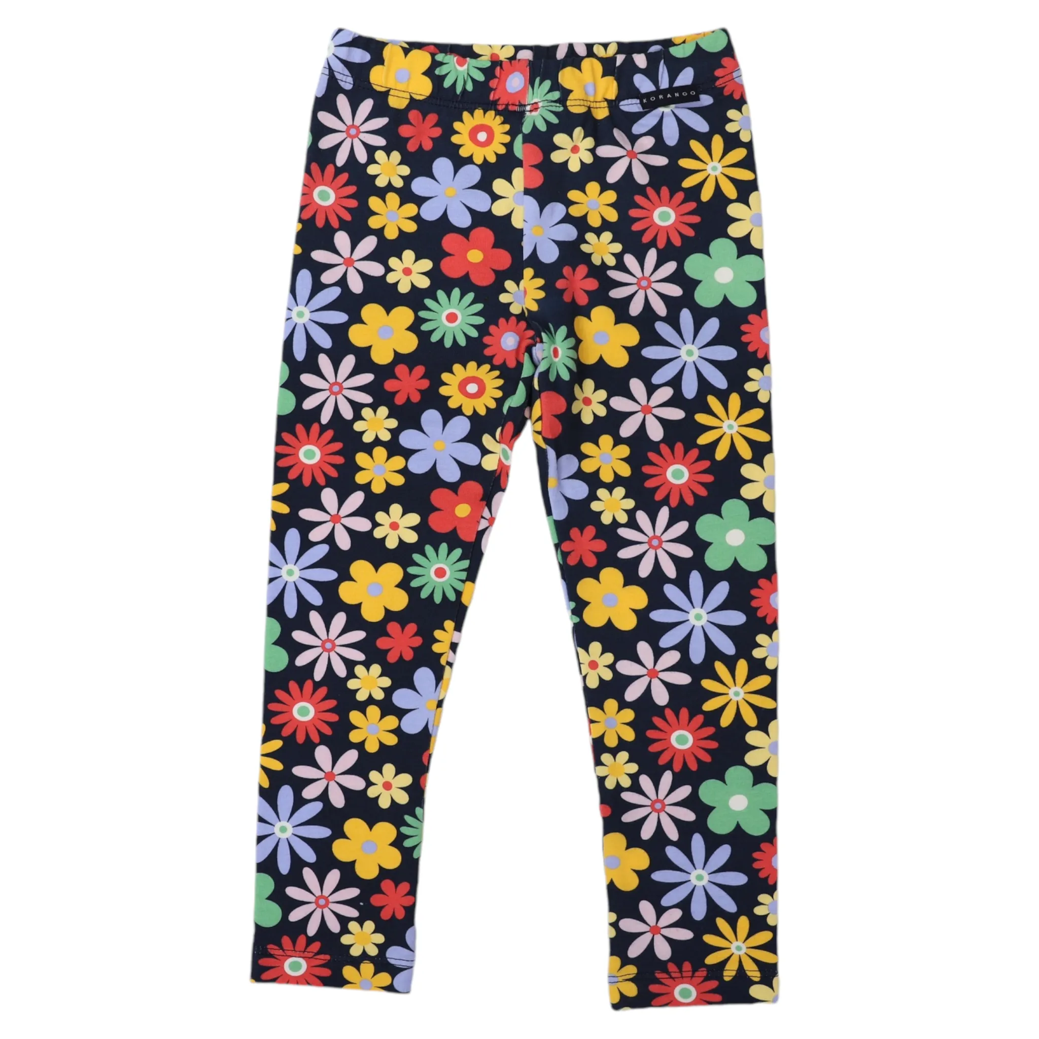 Korango Flower Print Cotton Legging - Navy