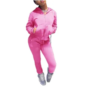 MB FASHION Zip-Up Hoodie and Jogger Pants Two-Piece Lounge Set 5009 LAST XL