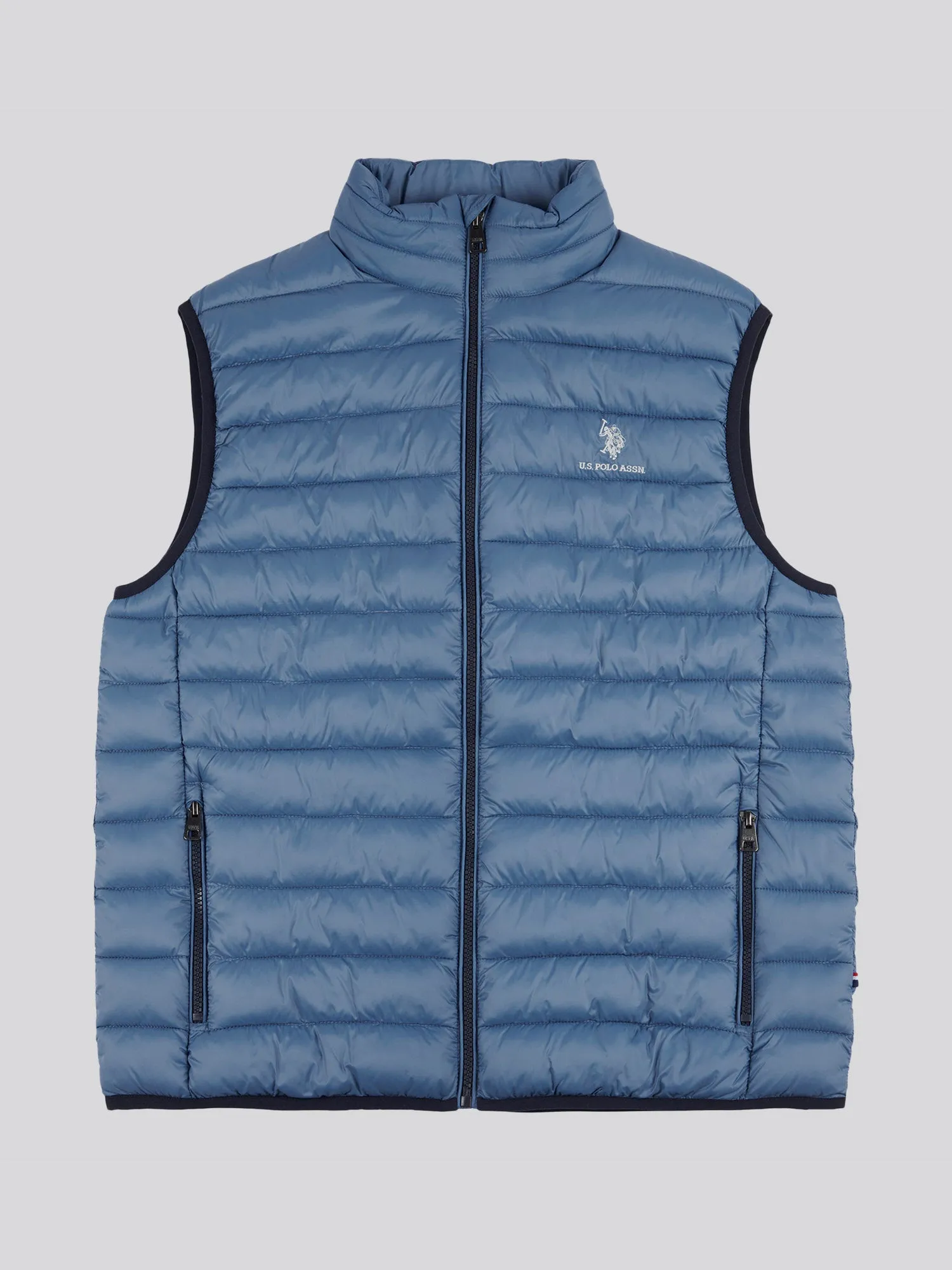 Mens Bound Quilted Gilet in Blue Horizon