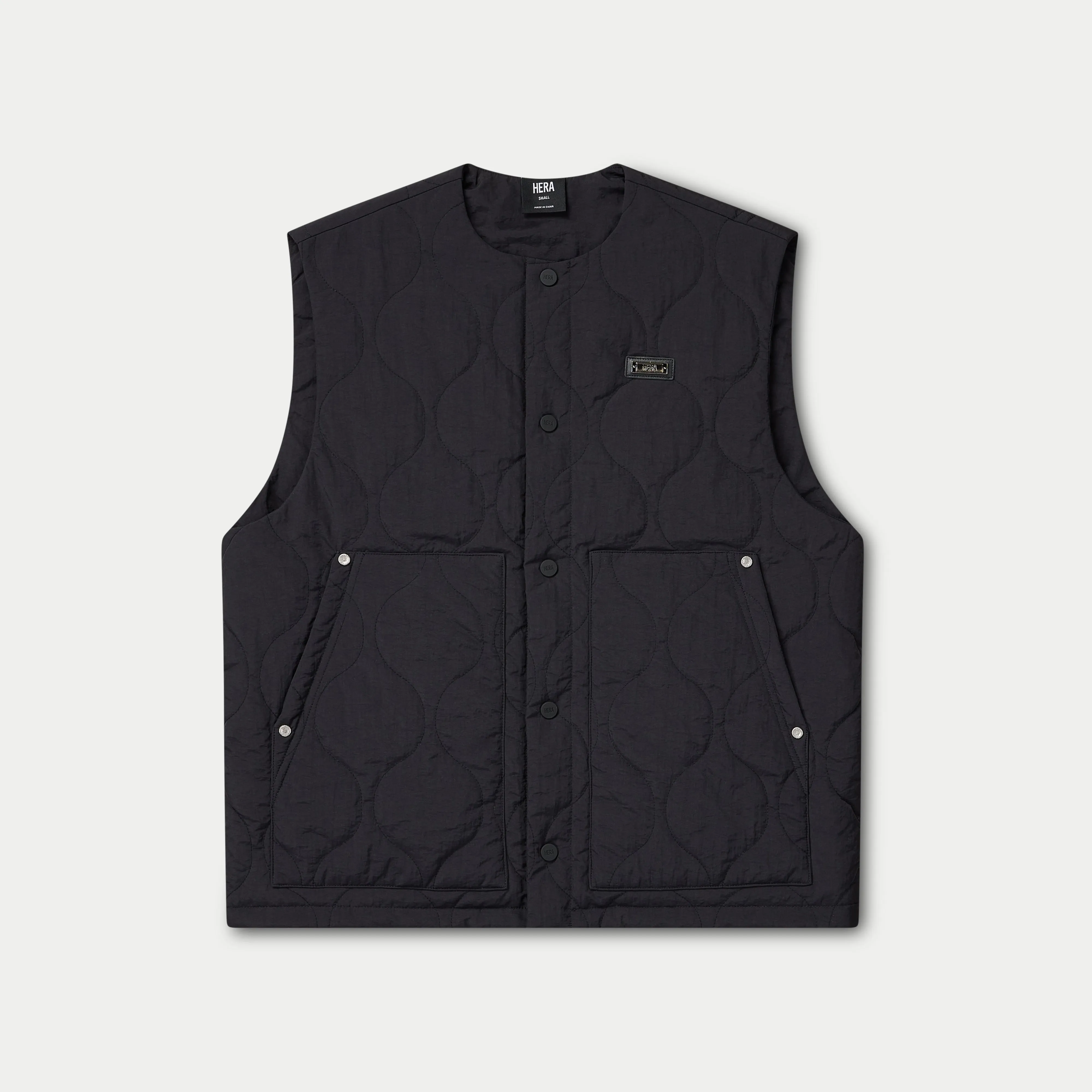 Mens Quilted Utility Gilet - Black