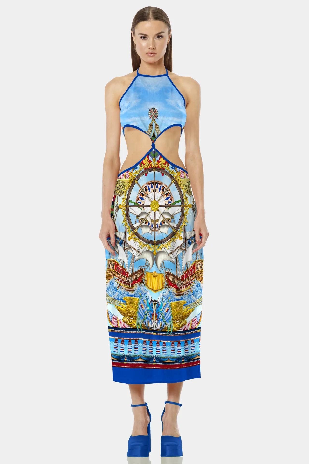 Nautical Flair Long One Piece Dress