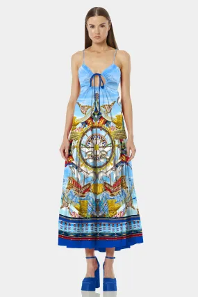 Nautical Flair Print Maxi Party Dresses