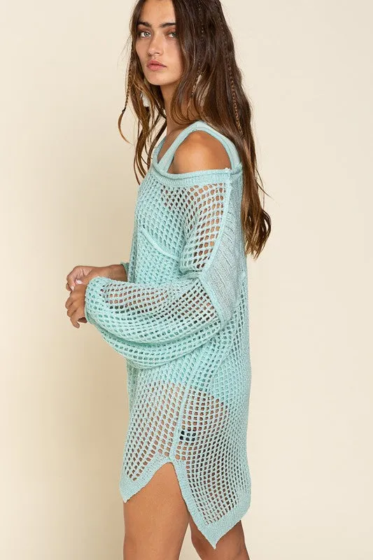 Pol Oversized Fit See-through Pullover Sweater