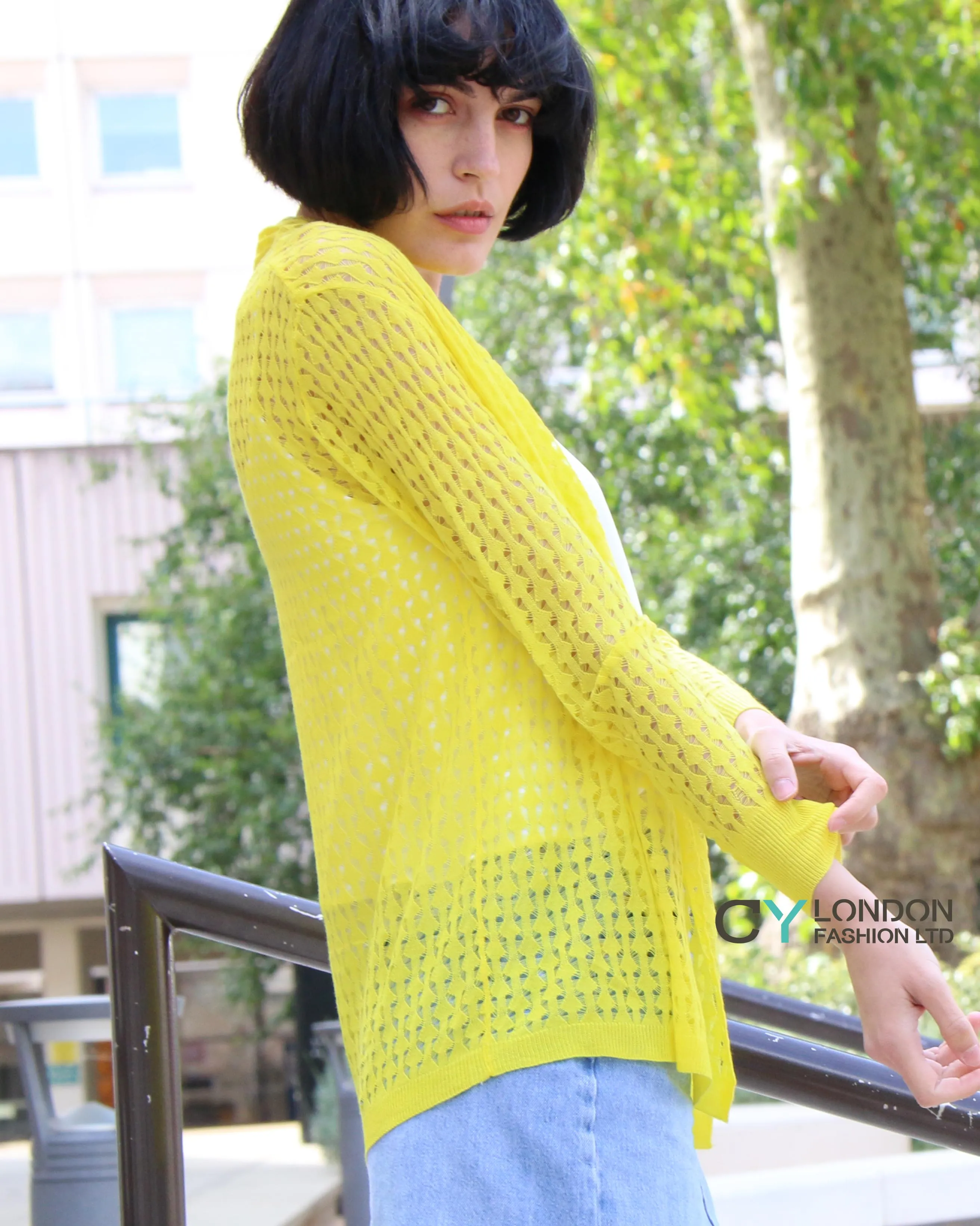 Relax Holiday fine knitted cardigan (Yellow)