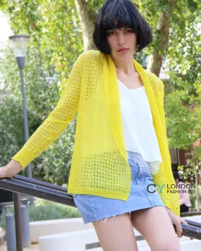 Relax Holiday fine knitted cardigan (Yellow)