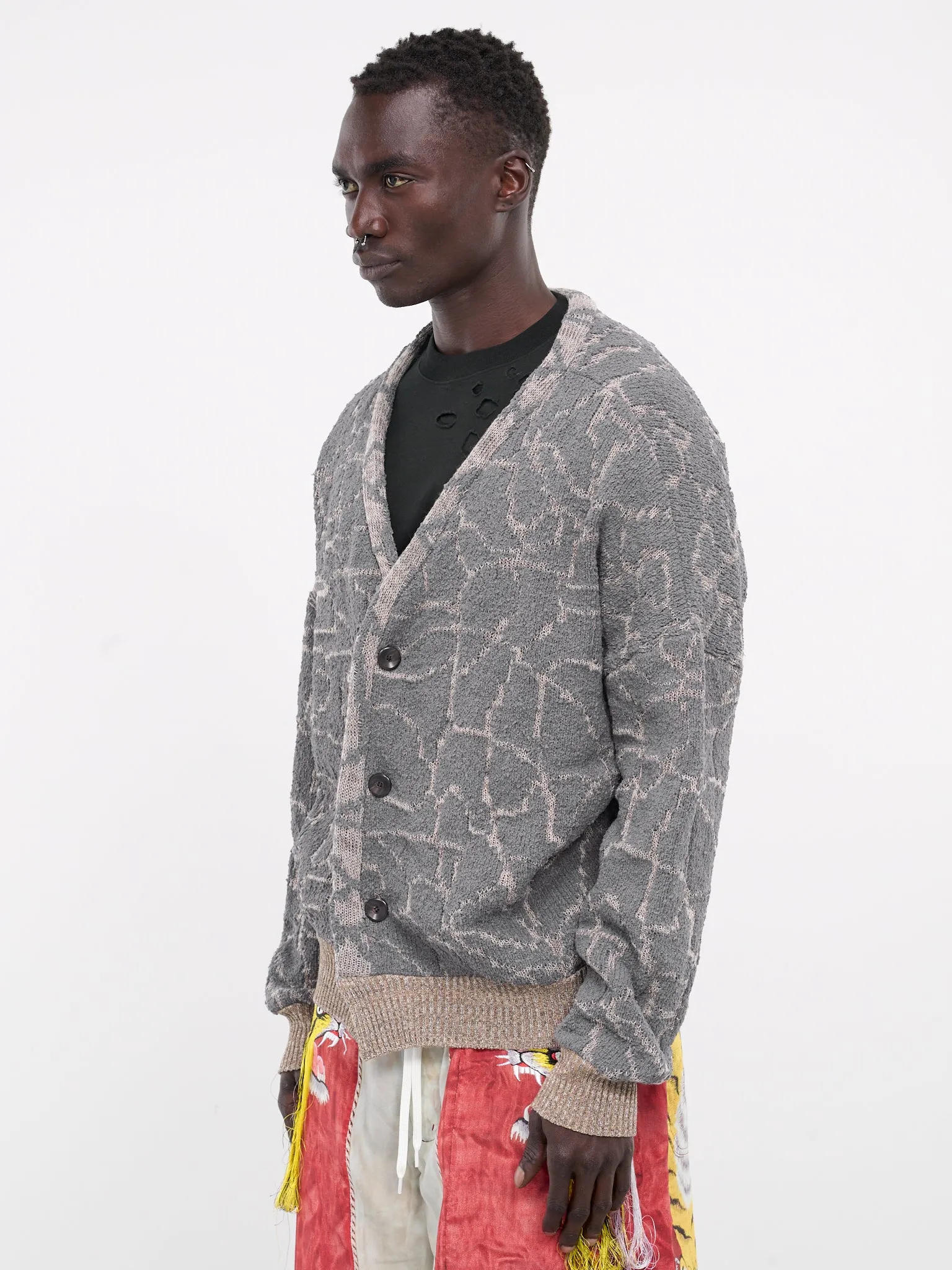 Reversible Paper-Yarn Cardigan (VIT017-J1-J2-GREY)