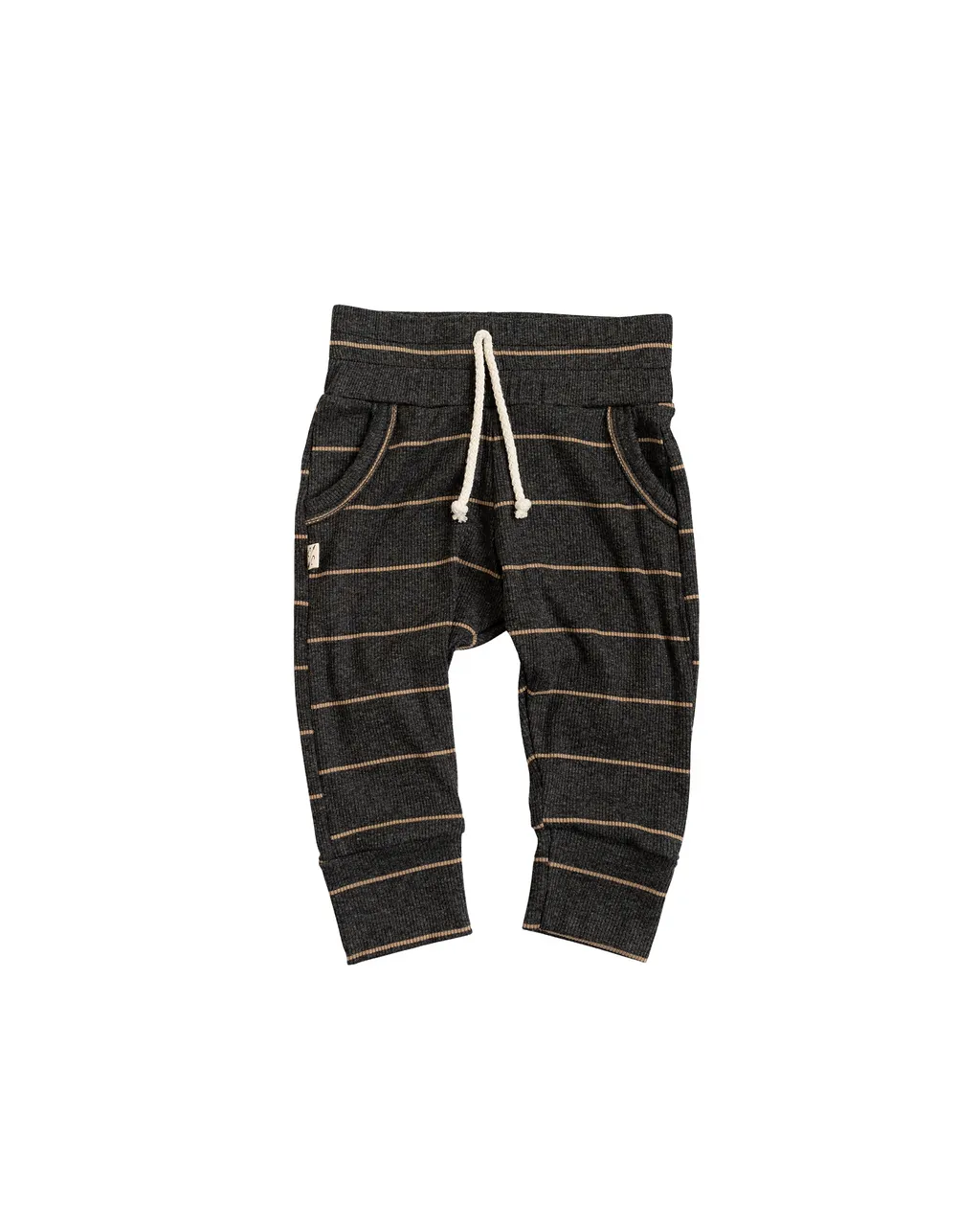 rib knit joggers CO - anthracite sand stripe