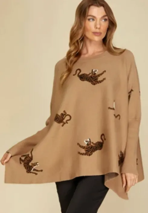 S&S Poncho Cheetah Sweater