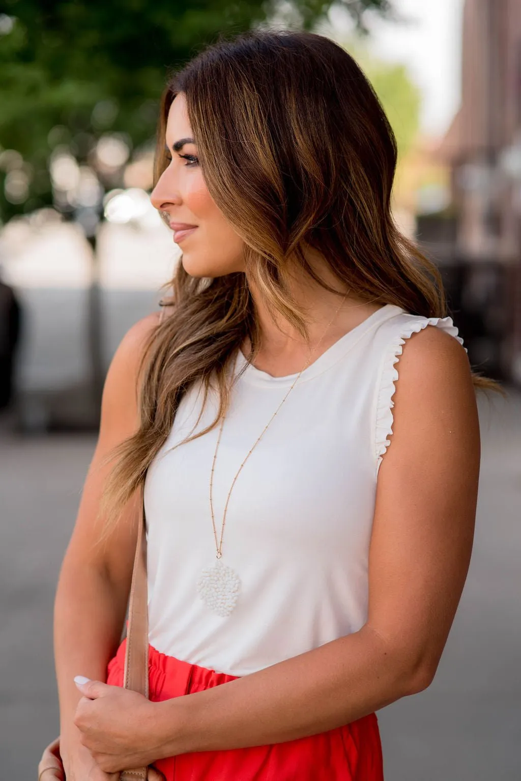 Simple Ruffled Accented Tank