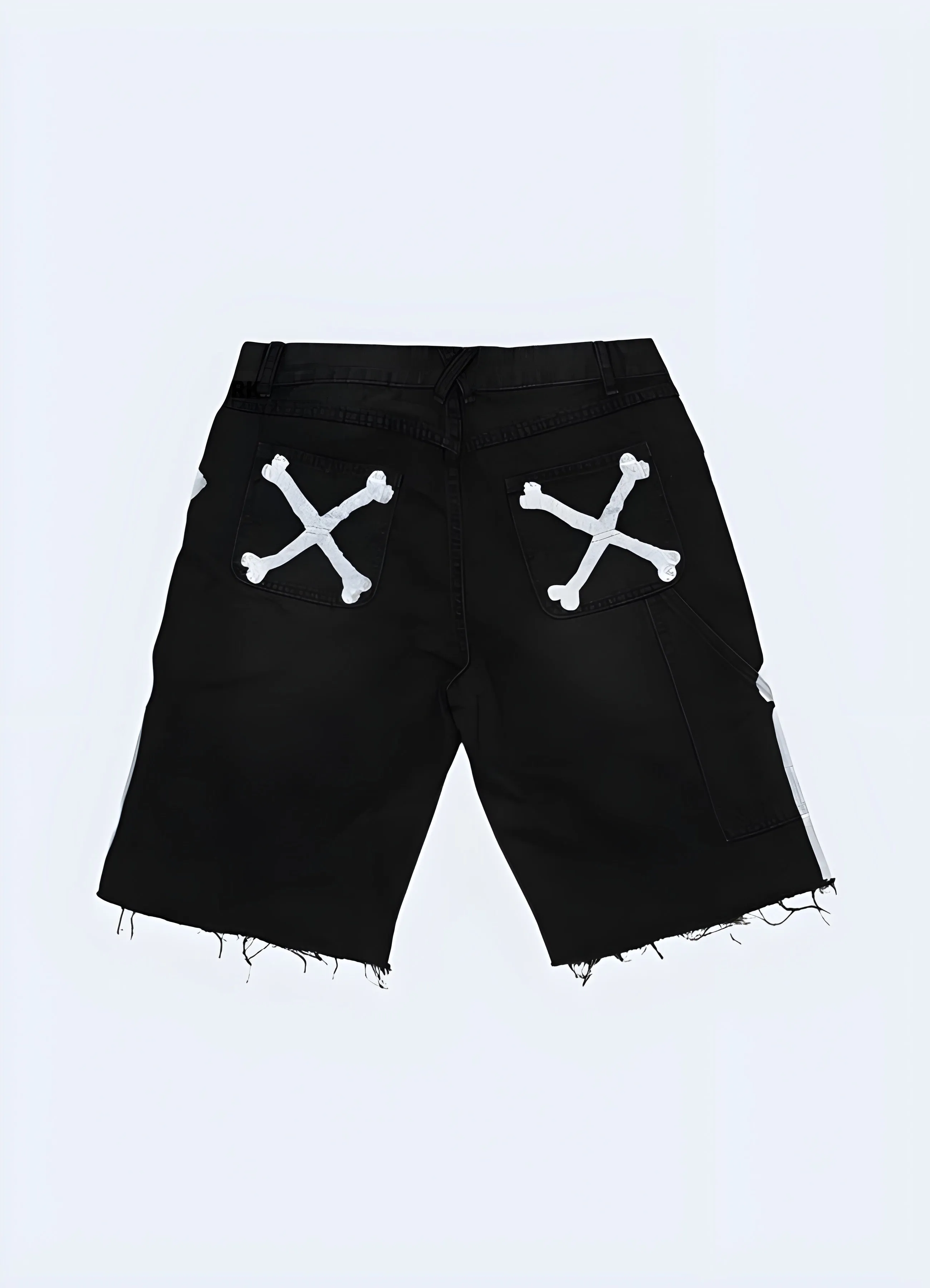 Skeleton Denim Black Shorts