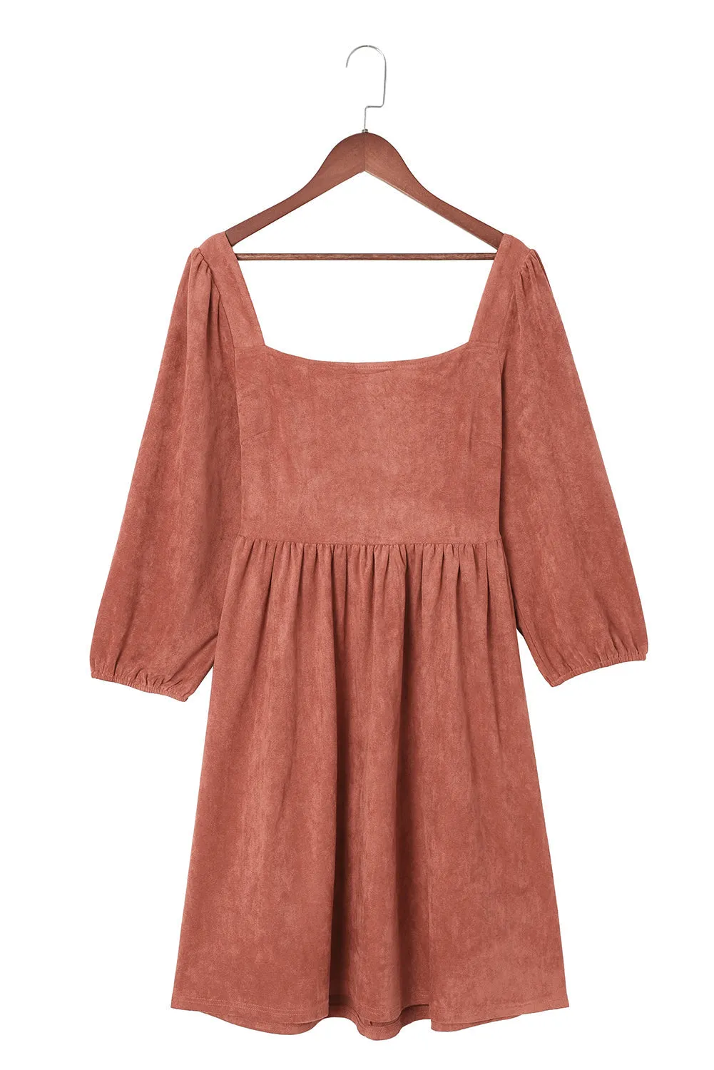 Suede Puff Sleeve Dress