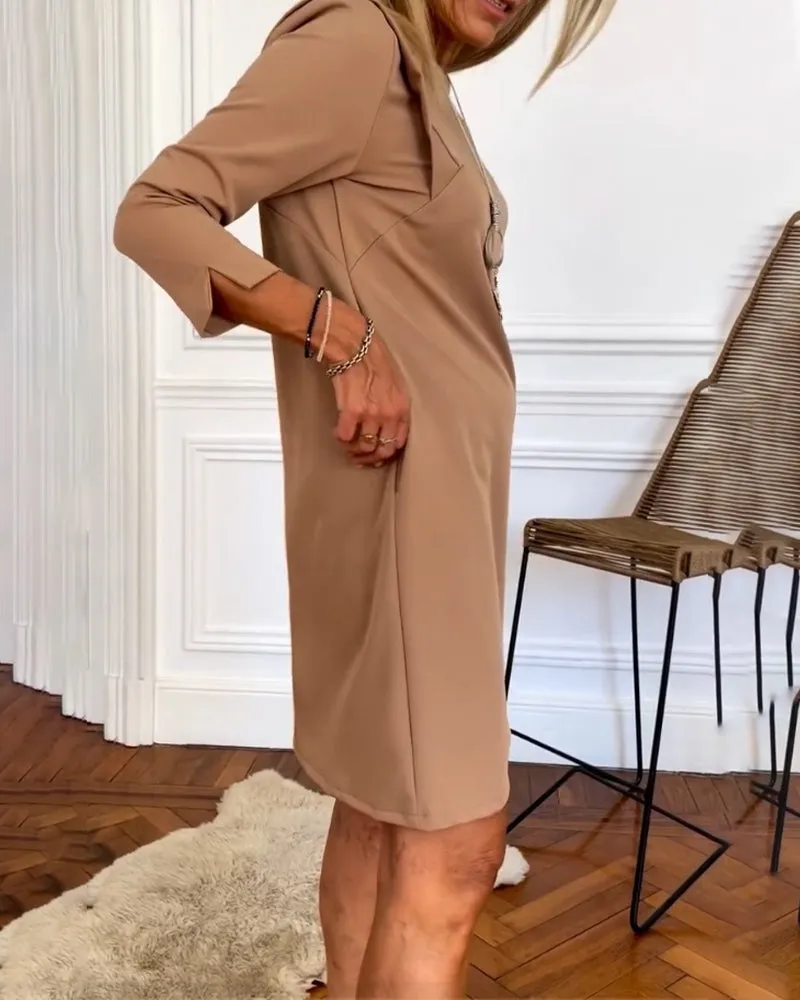 TastyHottie - Elegant Shift Solid Color dress