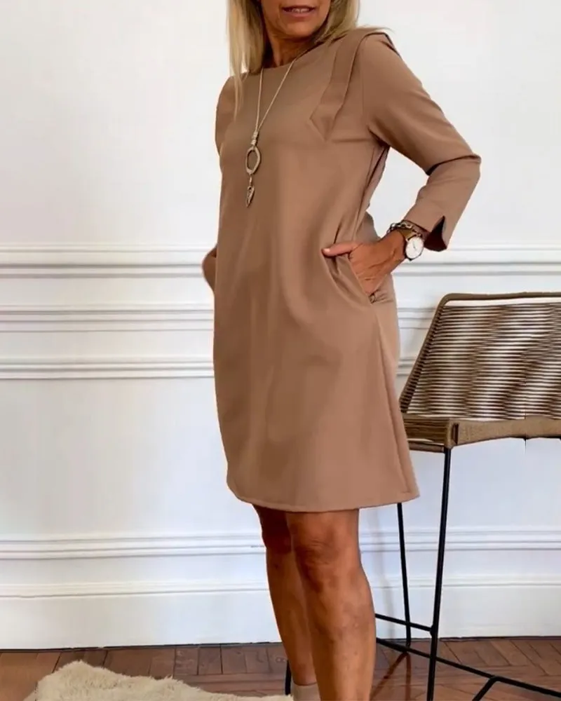 TastyHottie - Elegant Shift Solid Color dress