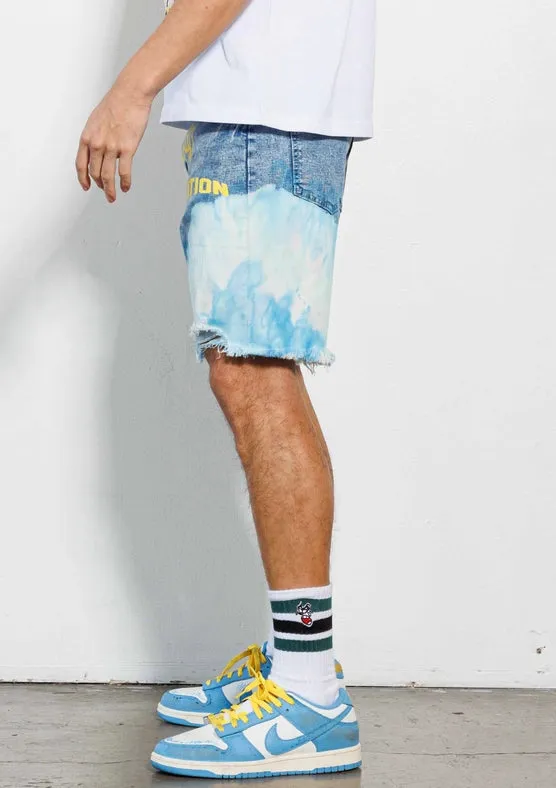 Tropical Vacation Graphic Denim Shorts