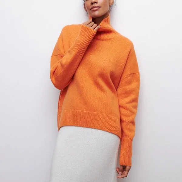 Vanessa - Women's Oversized Cotton Turtleneck Sweater