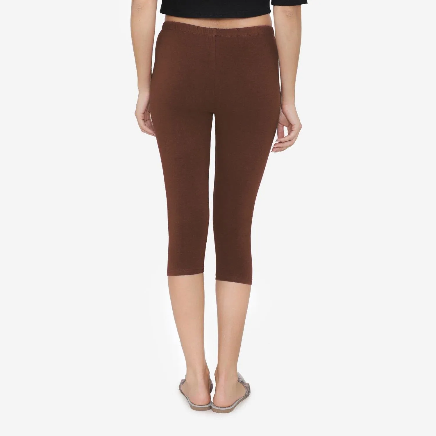 Women's Comfy Classy Capri Legging - Chocolate Truffle