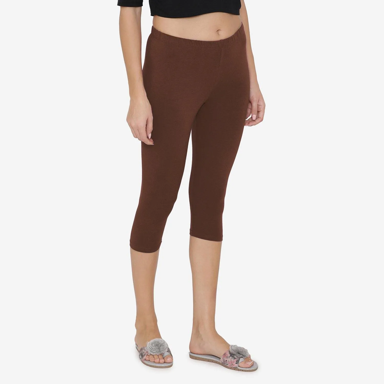 Women's Comfy Classy Capri Legging - Chocolate Truffle