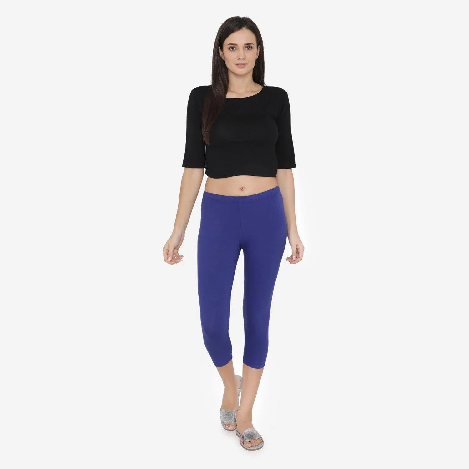 Women's Comfy Classy Capri Leggings - Ink Blue